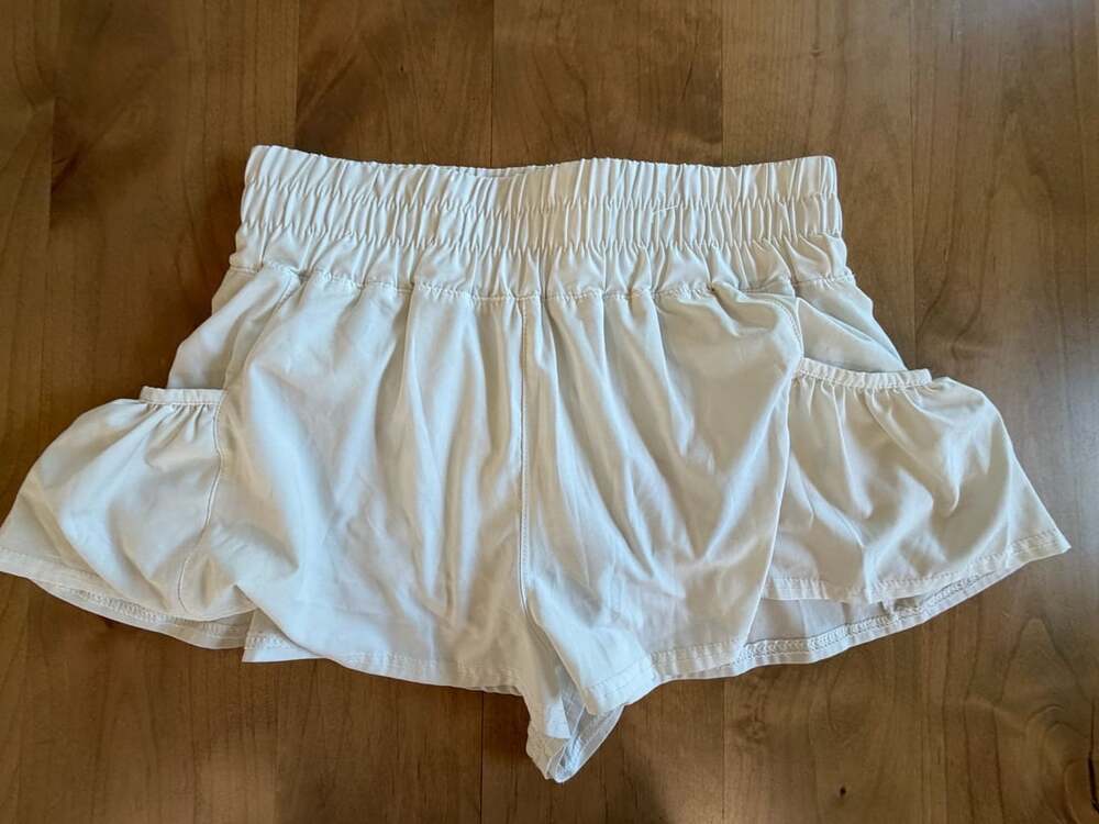 AS Revival Shorts Size M White Athletic Ruffle Flowy Pockets
